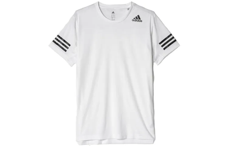 Adidas T-Shirts Men's White Crew Neck Moderate Straight Fit