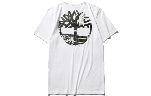 Timberland T Shirts Unisex White Crew Neck Moderate Straight Fit