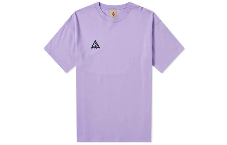 Nike ACG T-Shirts Men's Light Purple Crew Neck Moderate Straight Fit