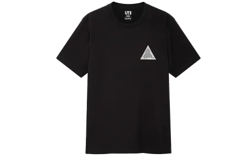 UNIQLO Print Straight Fit T Shirt Unisex Black