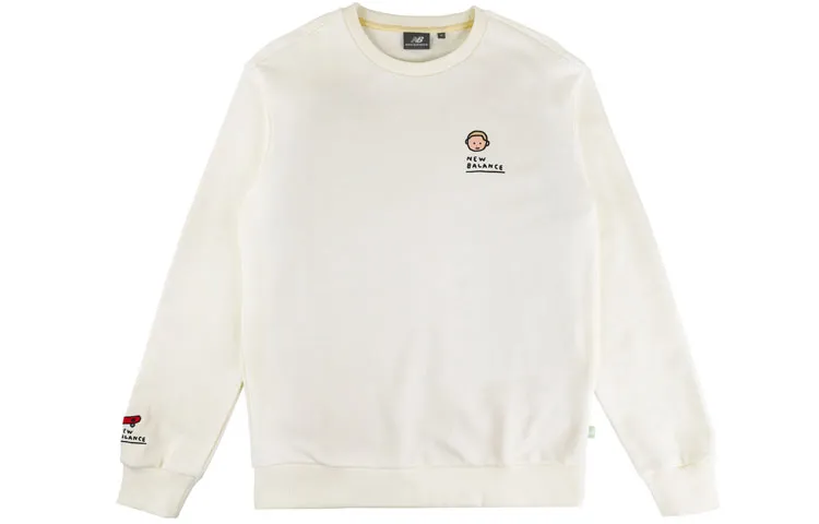 New Balance Sweatshirts Men's White Crew Neck Moderate Straight Fit