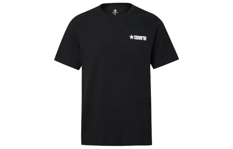 Converse T-Shirts Men's Black Crew Neck Moderate Straight Fit