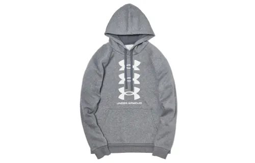 Under Armour Rival Sweatshirts Men's Light Asphalt Gray Hooded Moderate Regular