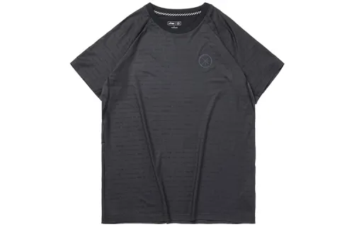 Li Ning Wade Collection T Shirts Men's Black Crew Neck Moderate Straight Fit