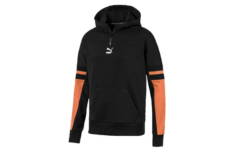 PUMA Sweatshirts Men's Black Hooded Moderate Regular