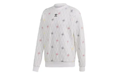 Adidas Originals Sweatshirts Men's White Crew Neck Moderate Regular