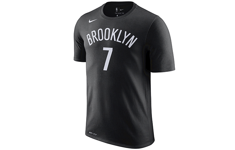 Nike Dri-Fit NBA Brooklyn Nets Durant No. 7 Printed casual round neck short-sleeved T-shirt Men's Black