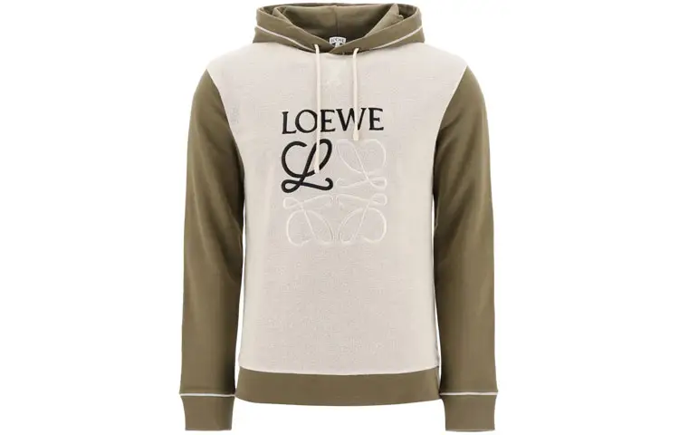 LOEWE Sweatshirts Men's Khaki Hooded Moderate Regular