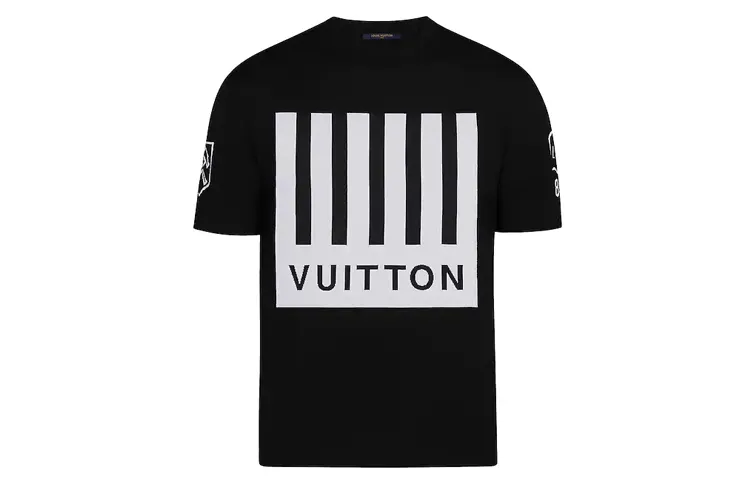 LOUIS VUITTON New Quarterly Products Of LV T Shirts Men's Black Crew Neck Straight Fit