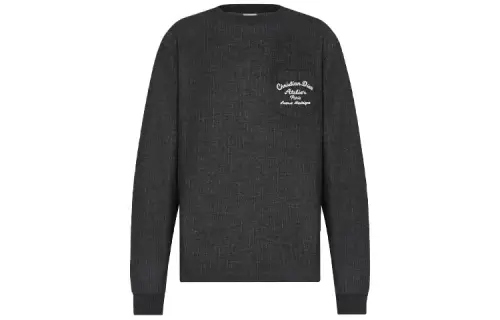 DIOR Quarterly New Products T Shirts Men's Gray Crew Neck Moderate Straight Fit