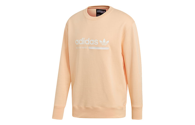 Adidas Originals Kaval Crew Sweatshirts Men's Glossy Finish Orange Crew Neck Moderate Regular