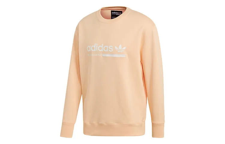 Adidas Originals Kaval Crew Sweatshirts Men's Glossy Finish Orange Crew Neck Moderate Regular