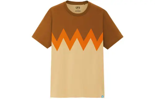 UNIQLO Print Straight Fit T Shirt Unisex Beige