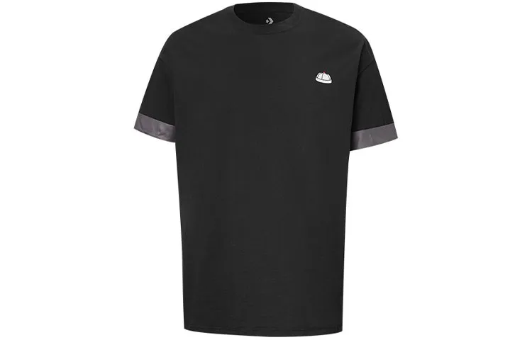 Converse T-Shirts Men's Black Crew Neck Moderate Straight Fit