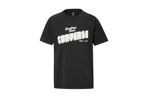 Converse T Shirts Men's Black Crew Neck Moderate Straight Fit