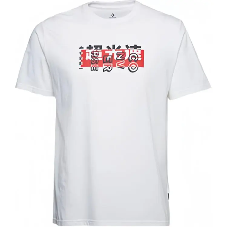 Converse T-Shirts Men's White Crew Neck Moderate Straight Fit