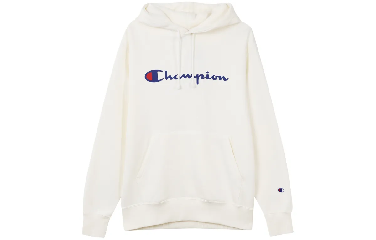 Champion Grass Print Fleece Lined Pullover Sweatshirt Japan Version Unisex White