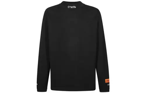 HERON PRESTON Sweatshirts Men's Black Crew Neck Moderate Regular