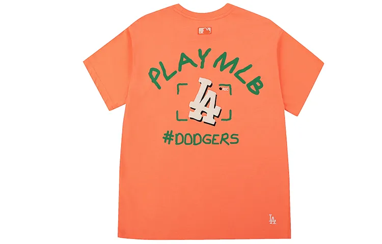 MLB Los Angeles Dodgers T-Shirts Unisex Orange Red Crew Neck Moderate Straight Fit