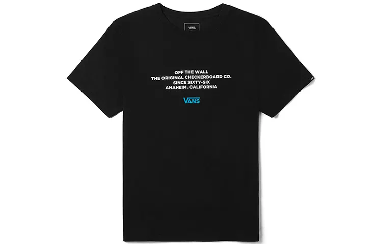 Vans T Shirts Unisex Black Crew Neck Moderate Straight Fit