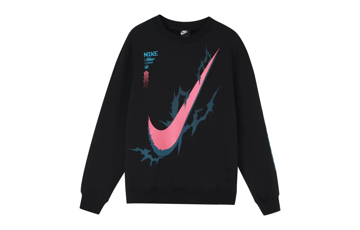 Nike Sweatshirts Men's Black Crew Neck Moderate Regular