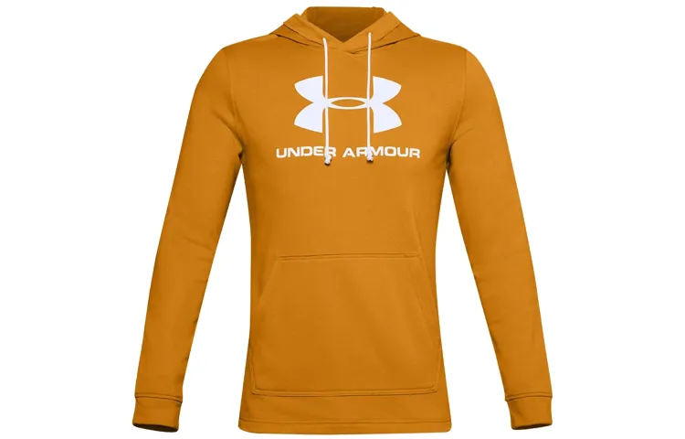 Under Armour Sweatshirts Men's Gold Hooded Moderate Straight Fit