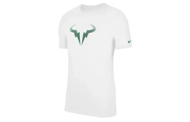 Nike T-Shirts Men's White Crew Neck Moderate Straight Fit
