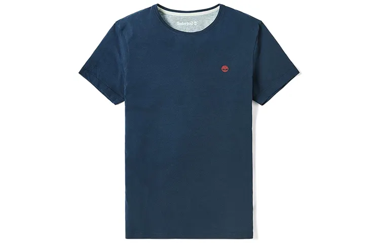 Timberland T Shirts Men's Dark Royal Blue Crew Neck Moderate Straight Fit