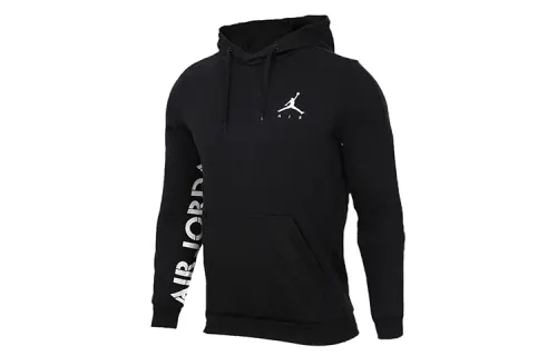 Jordan Sweatshirts Men's Black Hooded Moderate Regular