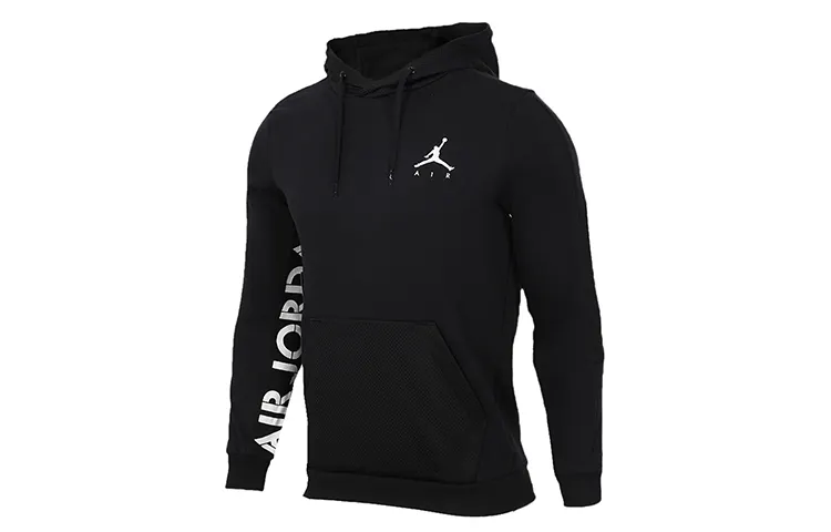 Jordan Sweatshirts Men's Black Hooded Moderate Regular