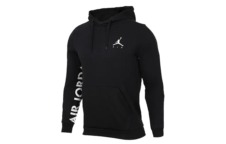 Jordan Sweatshirts Men's Black Hooded Moderate Regular