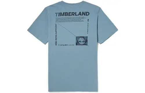Timberland T Shirts Men's Medium Blue Crew Neck Moderate