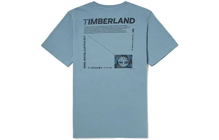 Timberland T Shirts Men's Medium Blue Crew Neck Moderate