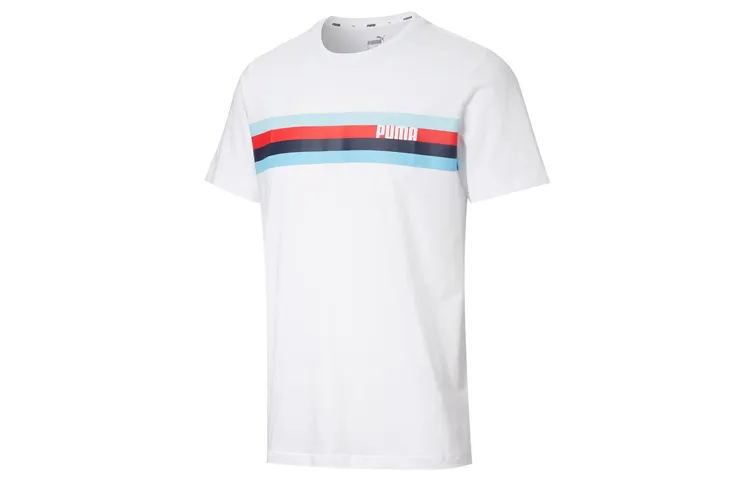 PUMA Celebration T-Shirts Men's White Crew Neck Moderate Straight Fit