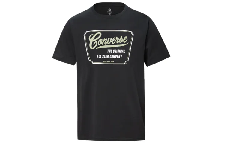 Converse T-Shirts Men's Black Crew Neck Moderate Straight Fit