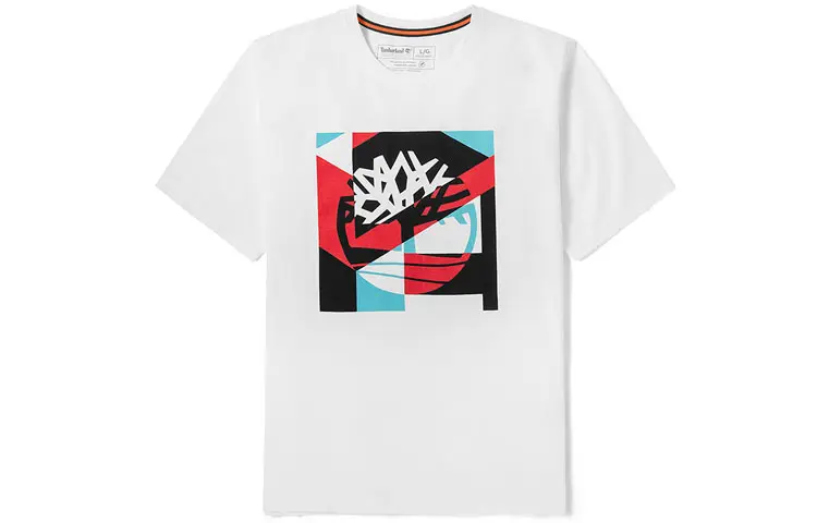 Timberland T Shirts Men's White Crew Neck Moderate Straight Fit