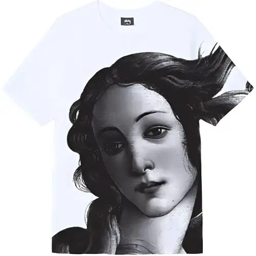 Stussy T Shirts Men's White Crew Neck Moderate Straight Fit