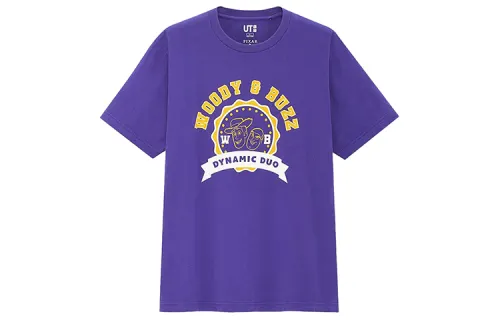 UNIQLO T Shirt Unisex Gray Purple