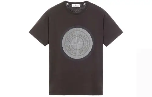STONE ISLAND T Shirts Men's Brown Crew Neck Moderate Straight Fit