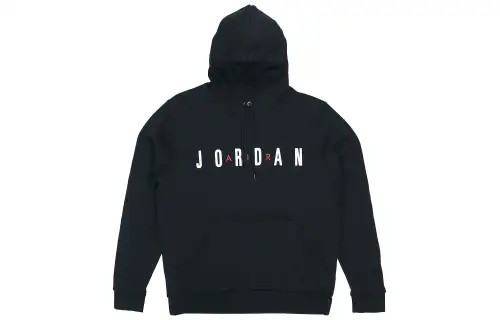 Jordan Sports retro black sweatshirt for leisure with hood, American style