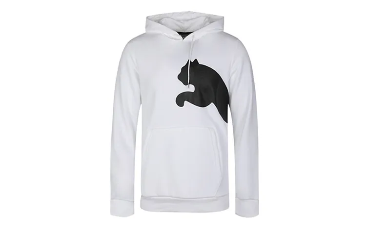 PUMA Sweatshirts Men's White Hooded Moderate Straight Fit