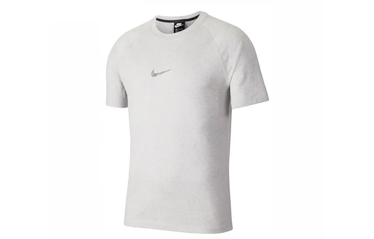 Nike T-Shirts Men's Gray Crew Neck Moderate Straight Fit