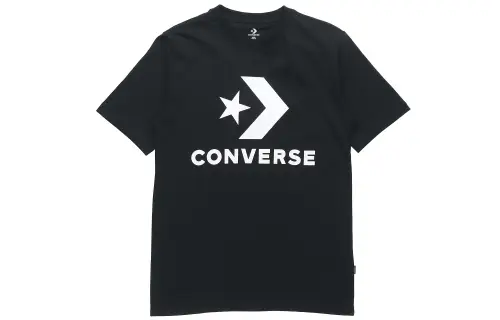 Converse T Shirts Men's Black Crew Neck Moderate Straight Fit