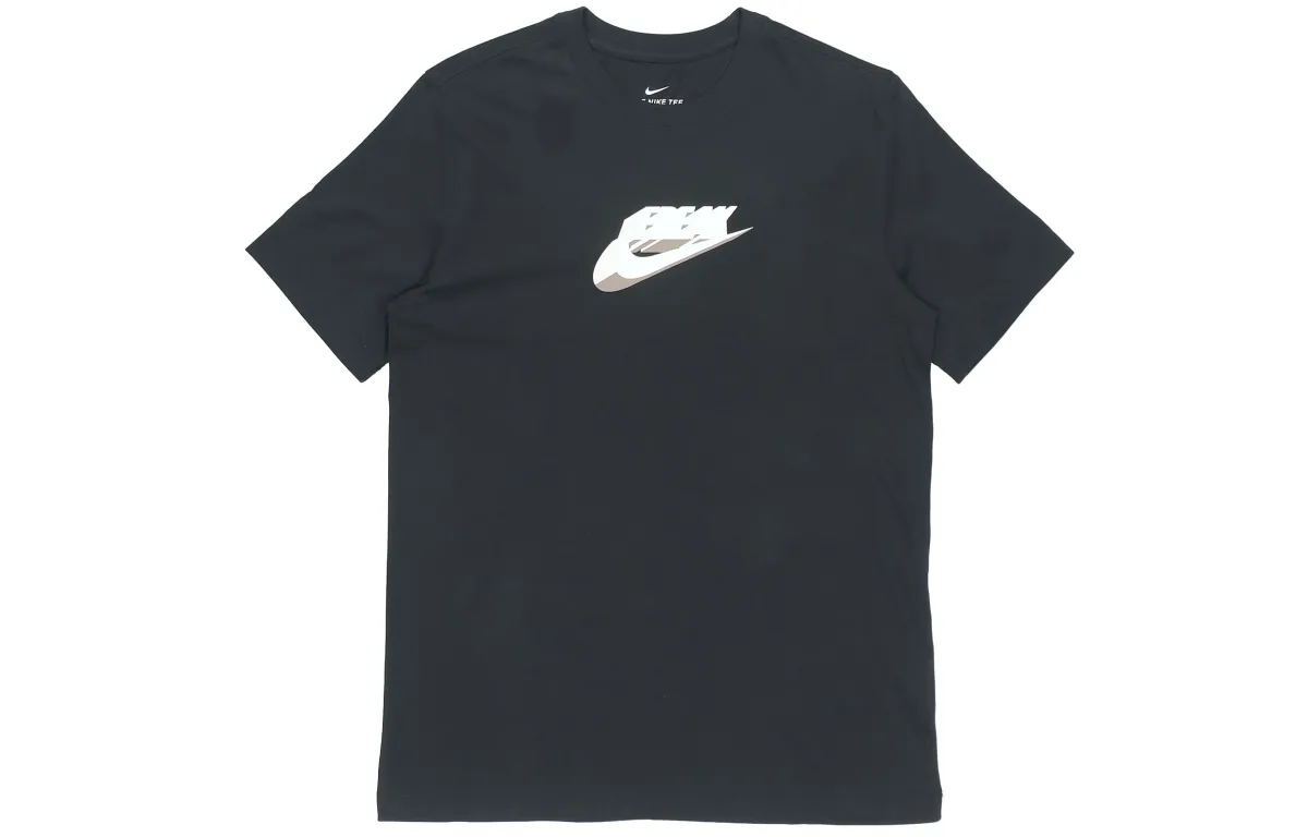 Nike T-Shirts Men's Black Crew Neck Moderate Straight Fit