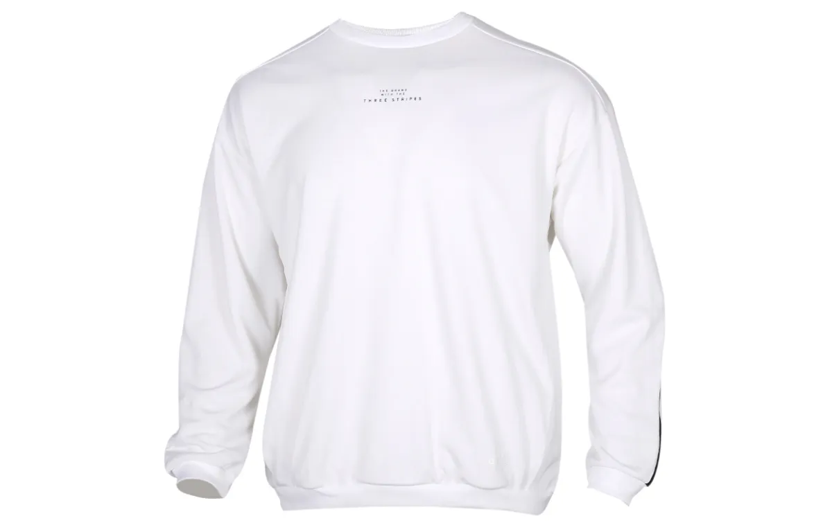 Adidas Sweatshirts Men's White Crew Neck Moderate Regular