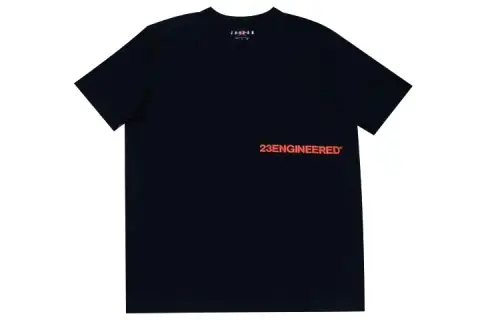 Jordan T Shirts Men's Black Crew Neck Moderate Straight Fit