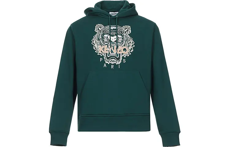 KENZO Sweatshirts Men's Duck Blue Hooded Moderate Regular
