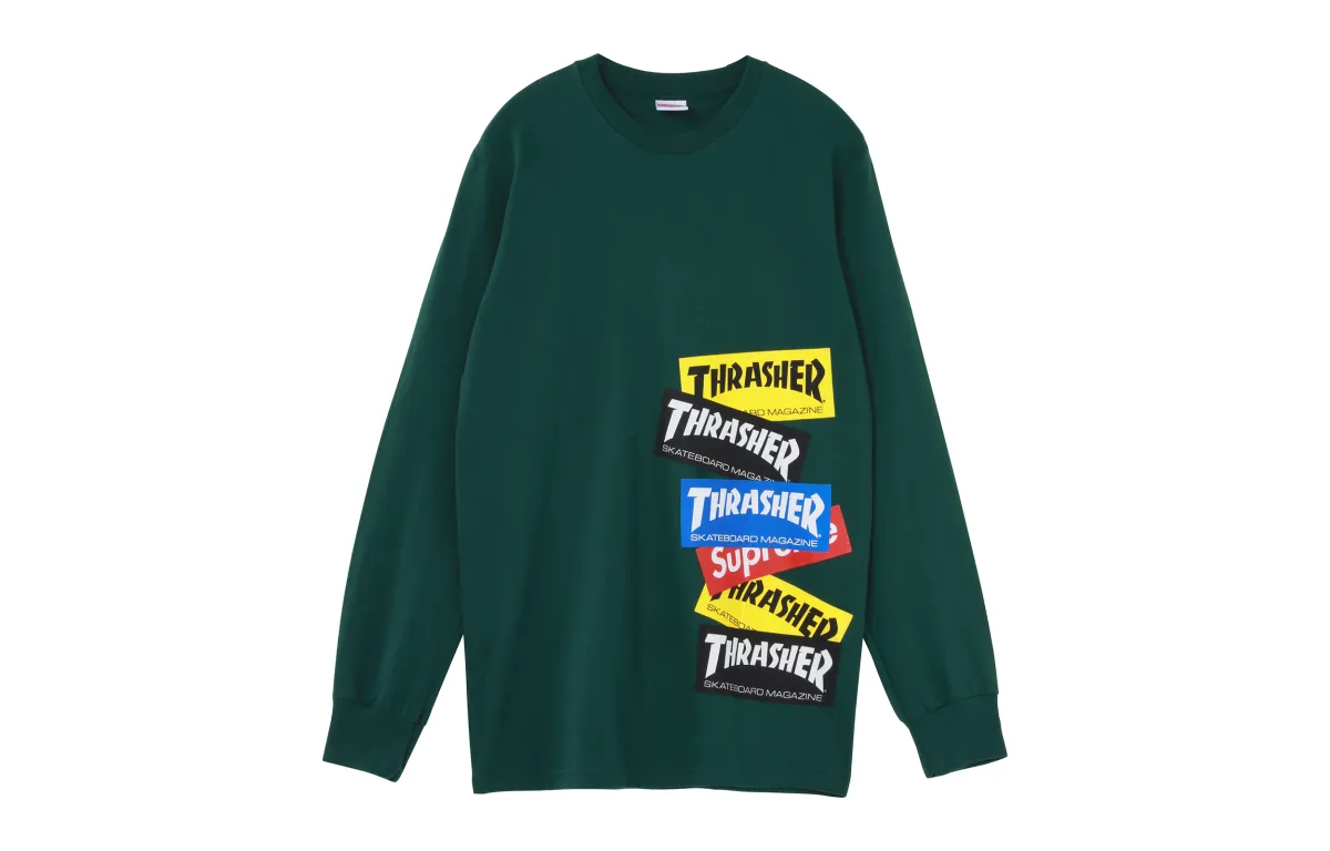 Supreme X Thrasher Multi Logo Long Sleeve Tee