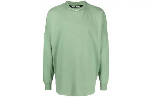 PALM ANGELS L/S Garment Dyed Logo T shirt