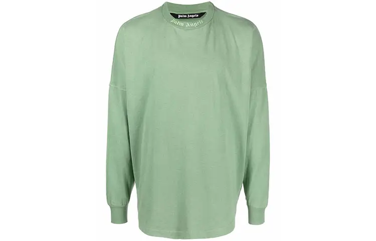 PALM ANGELS L/S Garment Dyed Logo T shirt